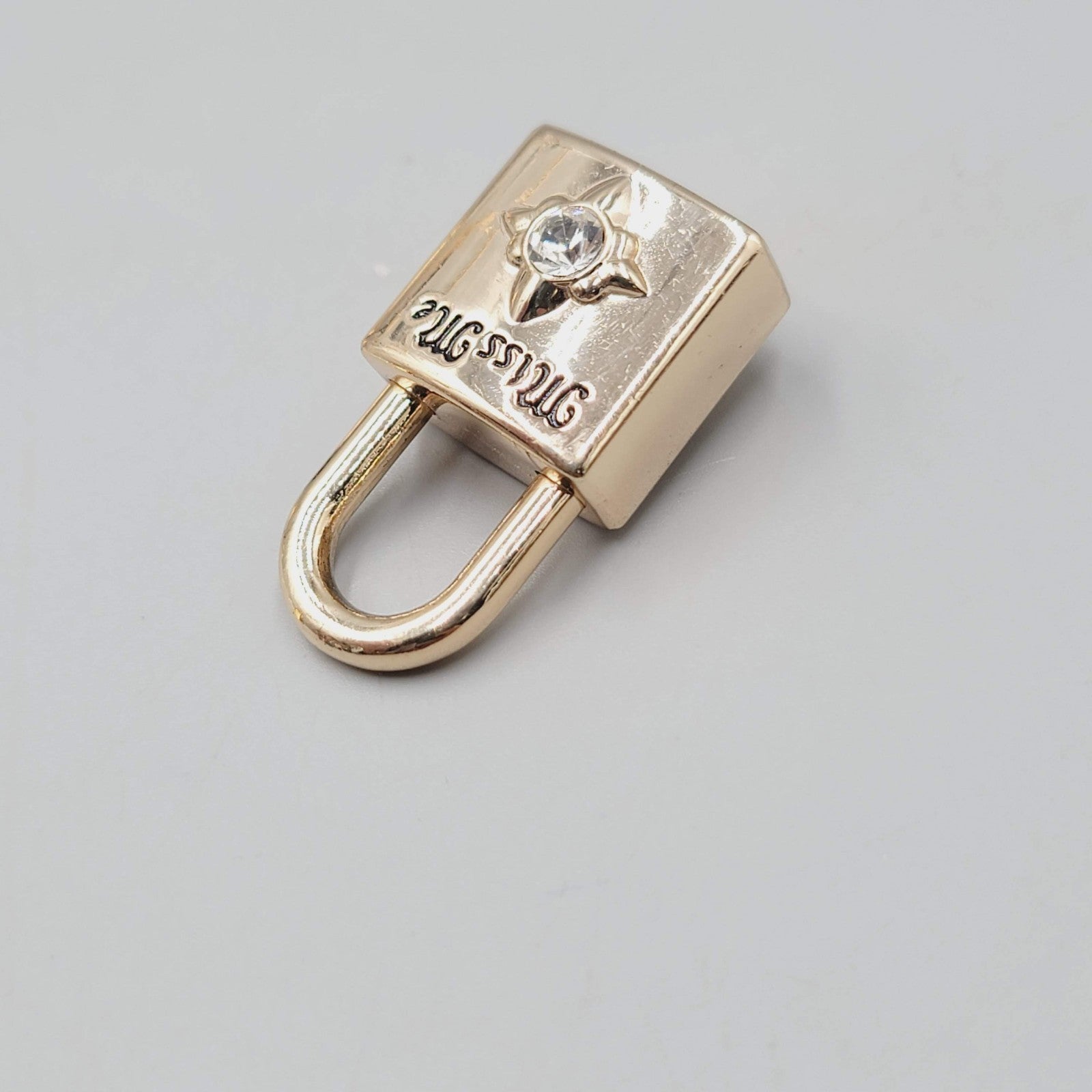 Miss Me Gold tone Rhinestone PADLOCK (NO KEY)