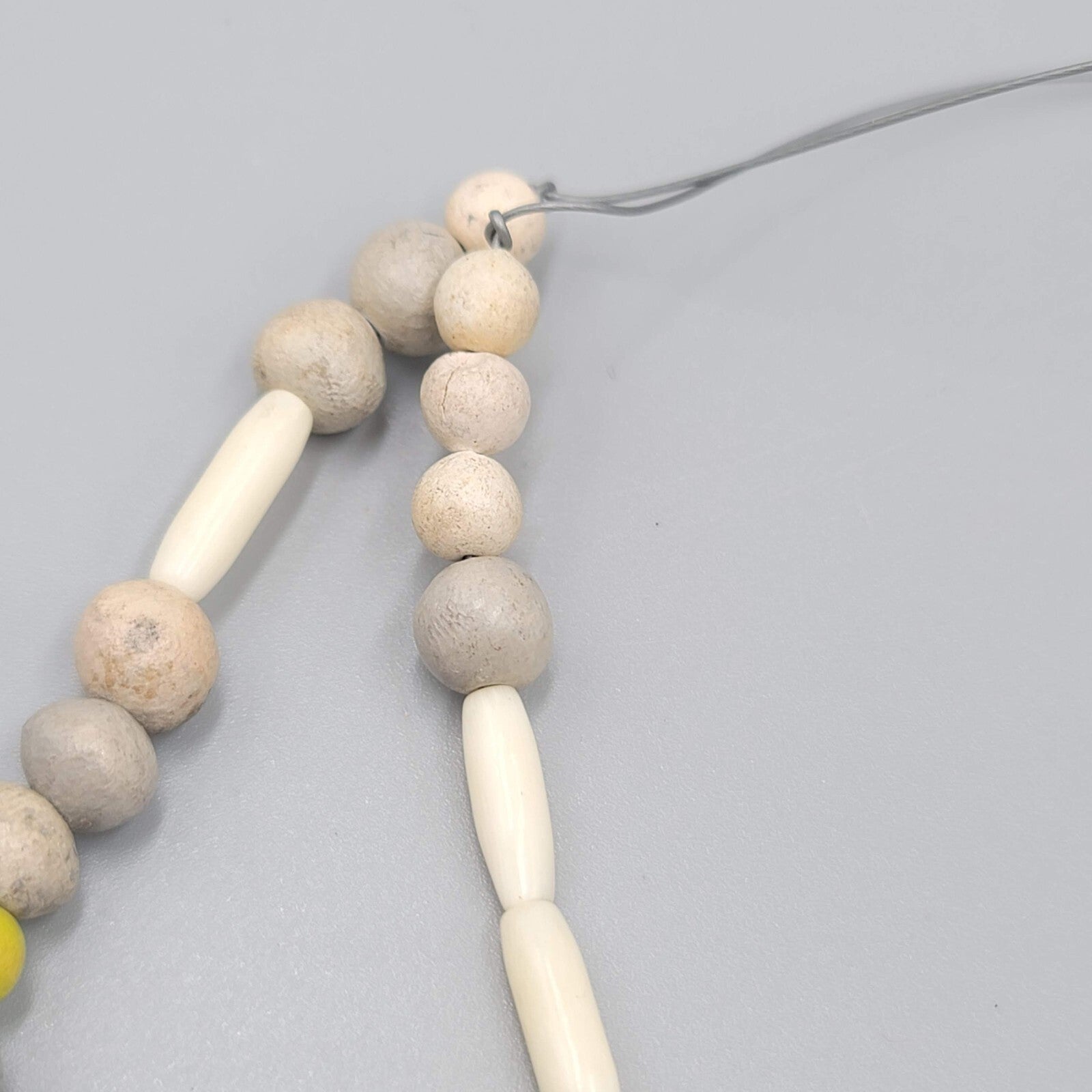 Cayuga Lake Lucky Stones Necklace Artisan Gray Green Beads 26"