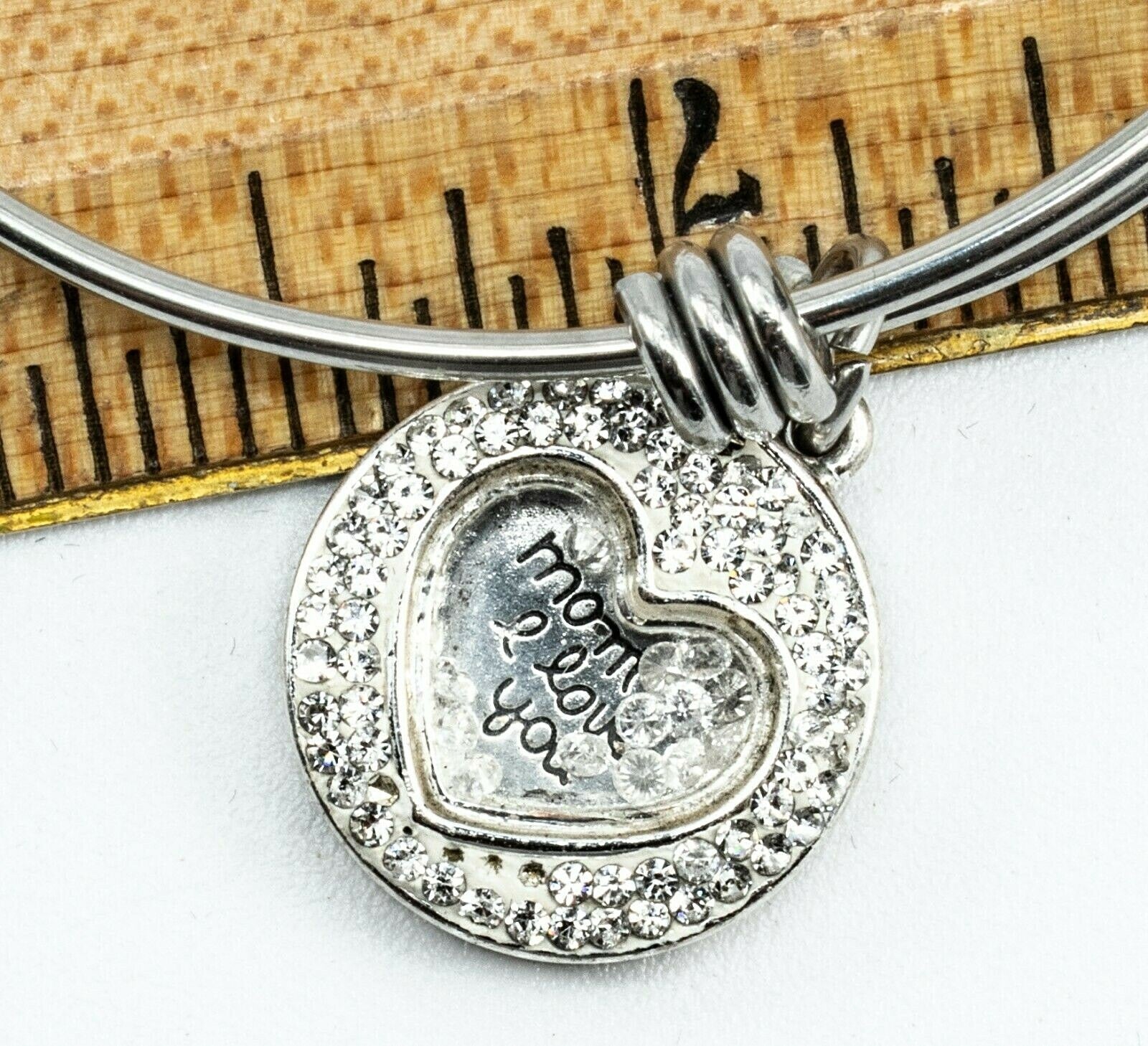LA Heart Charm Bracelet "Mom, I Love you" "Thank you for all you do" 2 1/2"