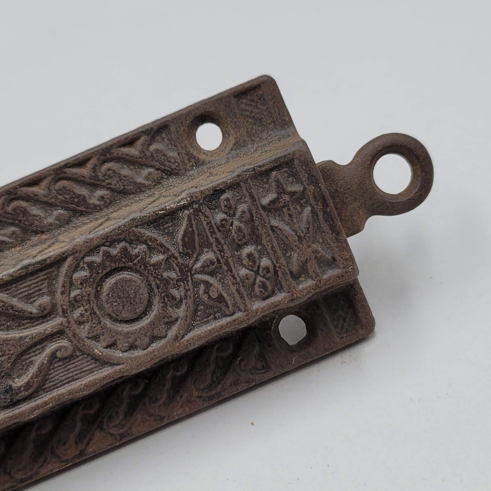 Vintage Antique Plunger Door Stop Cast Iron Eastlake Design Ornate 5.25"