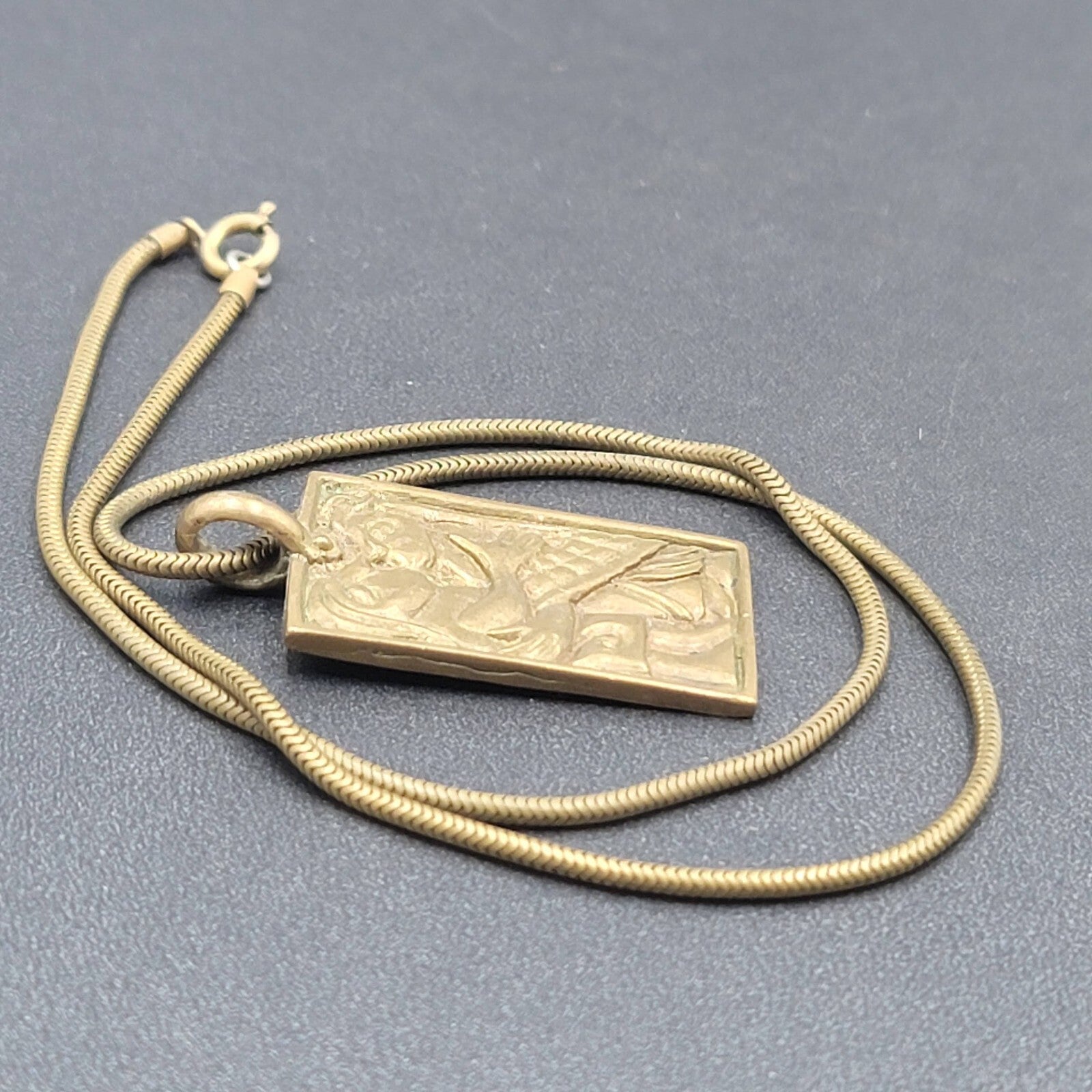Freyr and Gerdr Sacred Marriage Brass Necklace 18" Snake Chain
