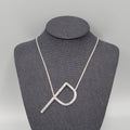 Initial Letter P Necklace Monogram Silver tone Chain Pendant 18"-20"
