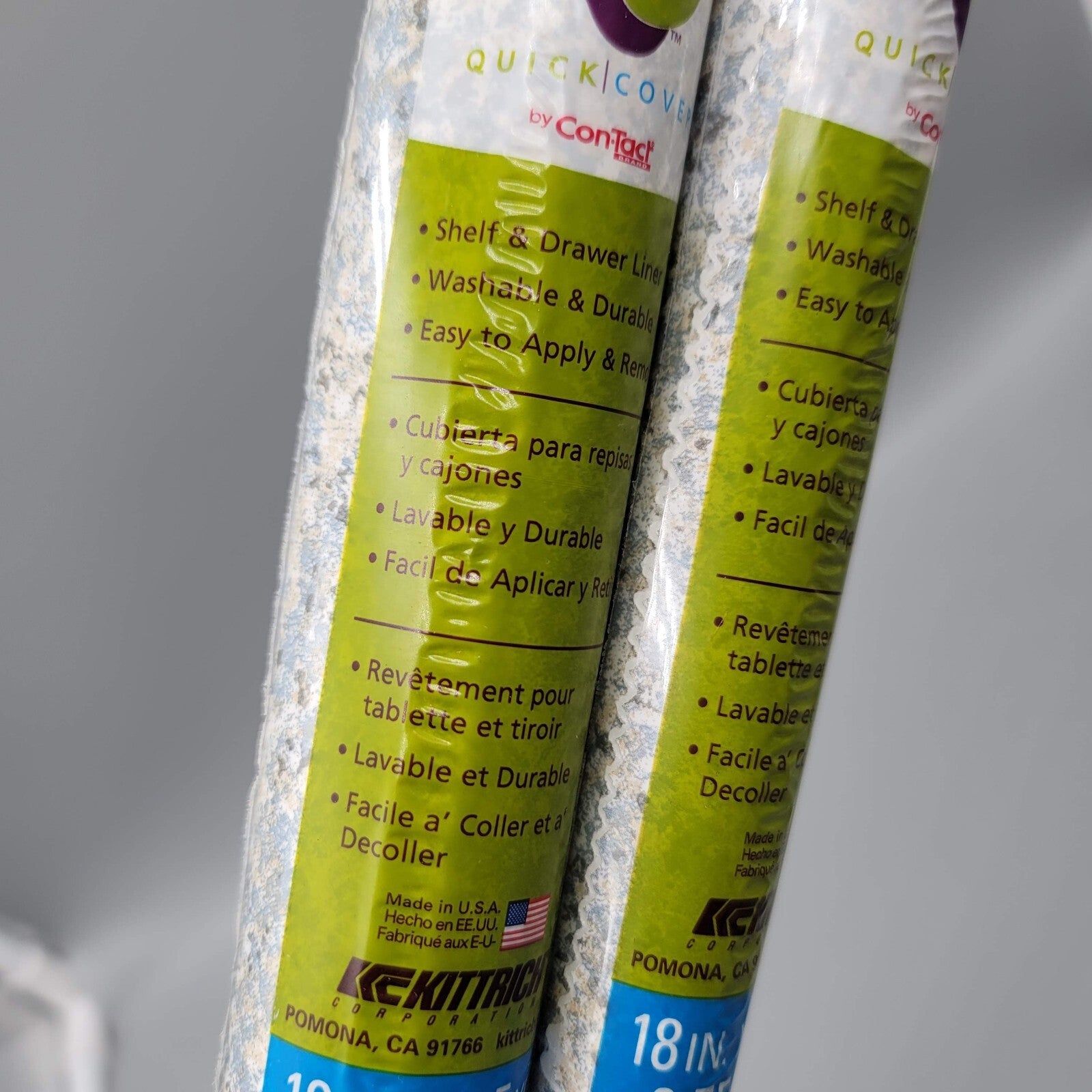Vtg Contact Paper Quick Cover Silver Granite Lot of 2 Rolls 18 in x 1.5 yd each