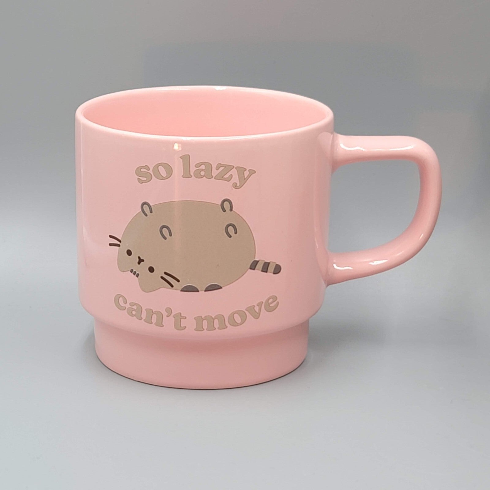 Pusheen The Cat Coffee Mug So Lazy Can't Move Pink 2023 Culture Fly 3 1/2" Pink