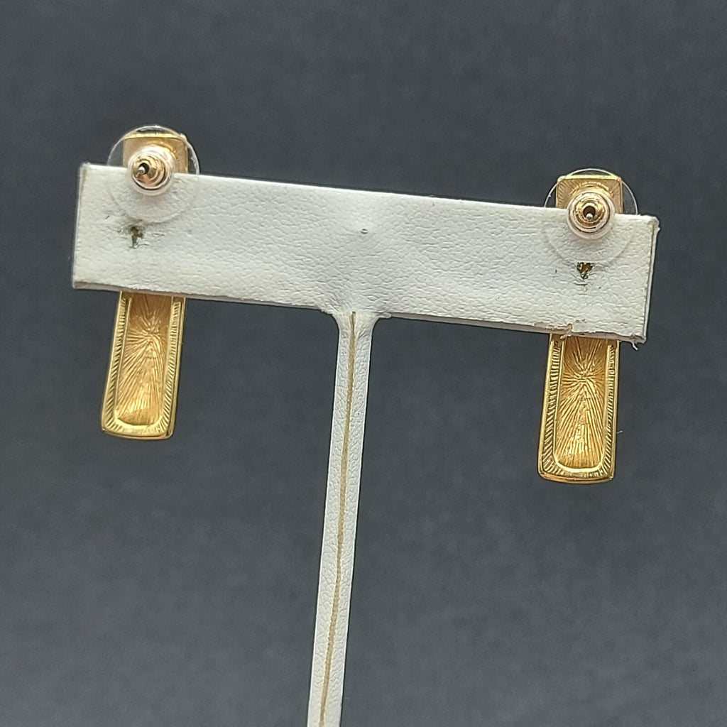 Vintage Pierced Earrings Cream Enamel Dangle 1 3/8"