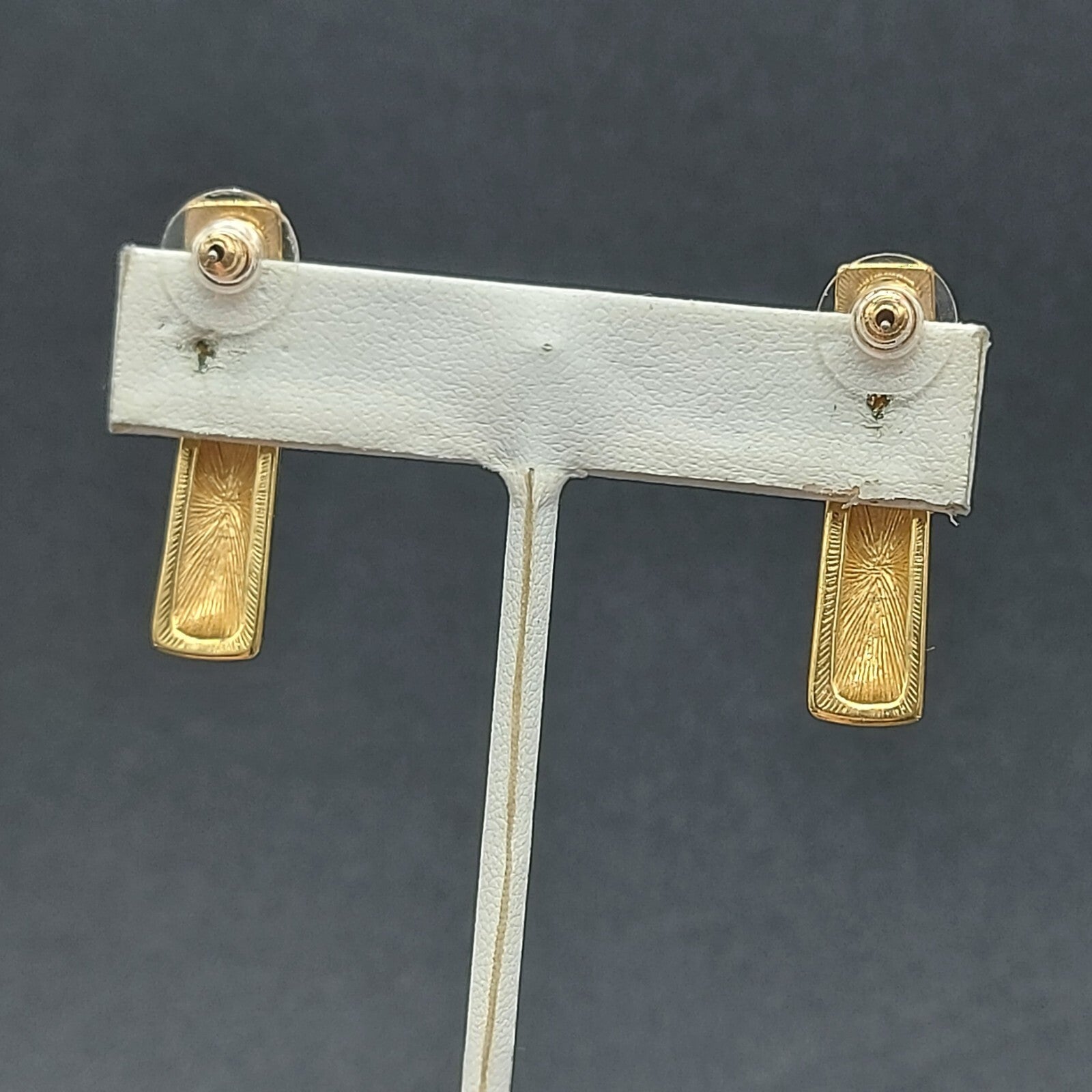Vintage Pierced Earrings Cream Enamel Dangle 1 3/8"