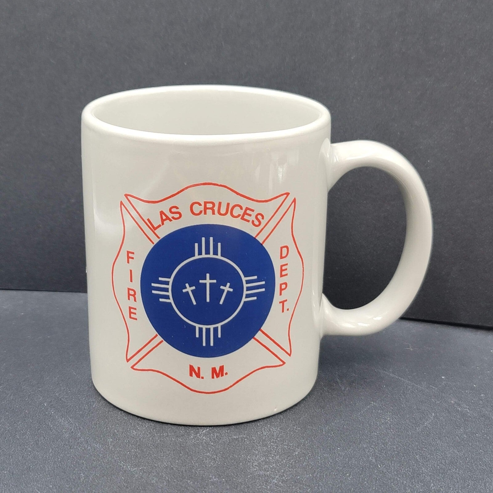 Las Cruces New Mexico Coffee Mug Fire Department Gray Blue Red