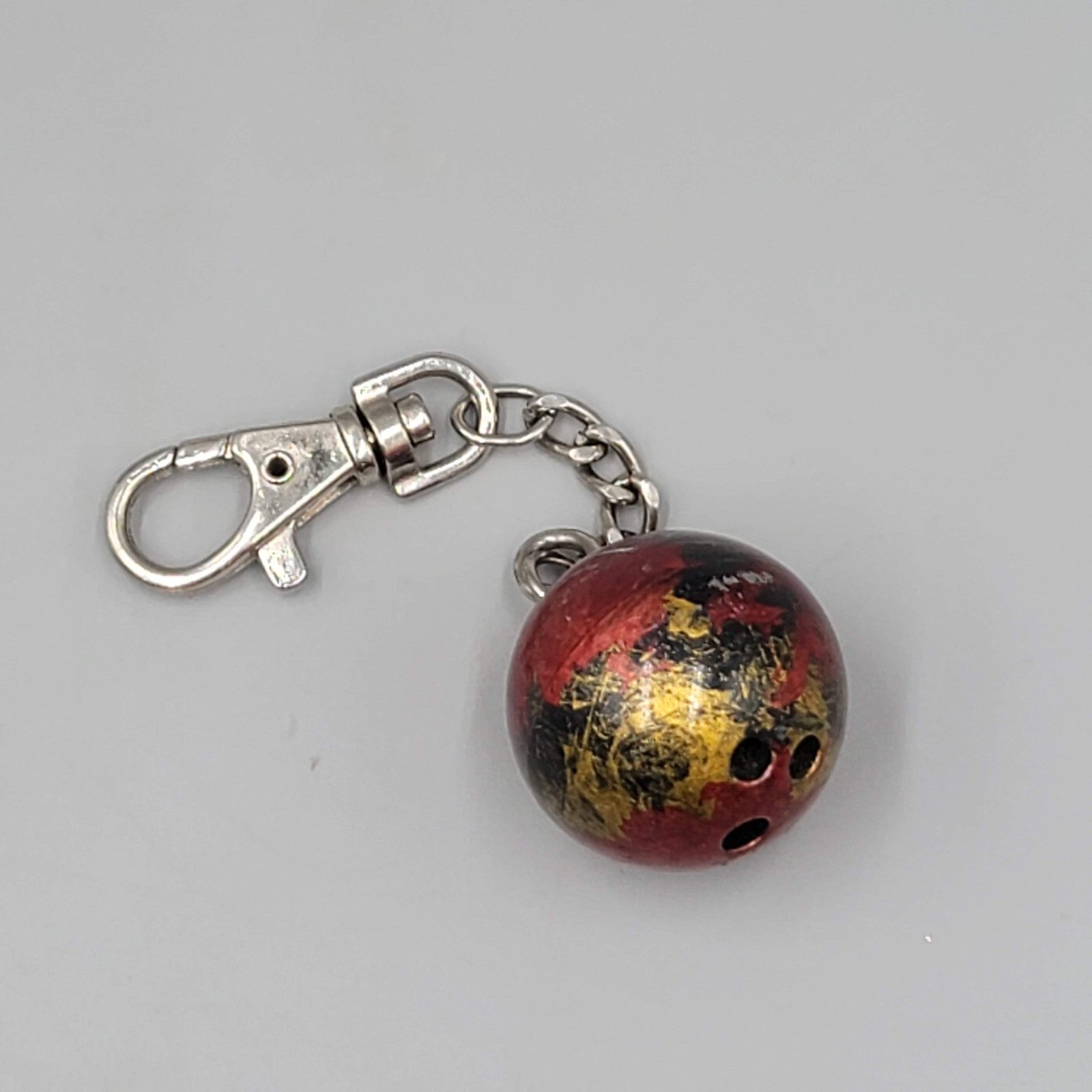 Vintage Keychain Fob Key Chain BOWLING BALL Miniature 1.25"