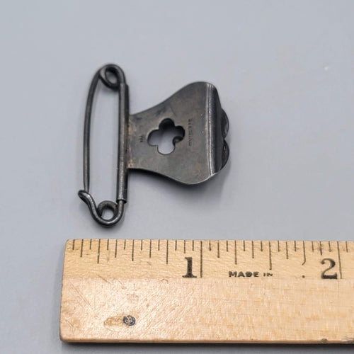 Antique Victorian Sterling Silver Watch Clip Pin Vintage