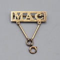 Vintage Gold Plated Charm Holder Brooch Monogram MAC 1.5"