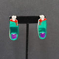 Pierced Earrings Halloween Zombie Finger Drop Acrylic 1.75"