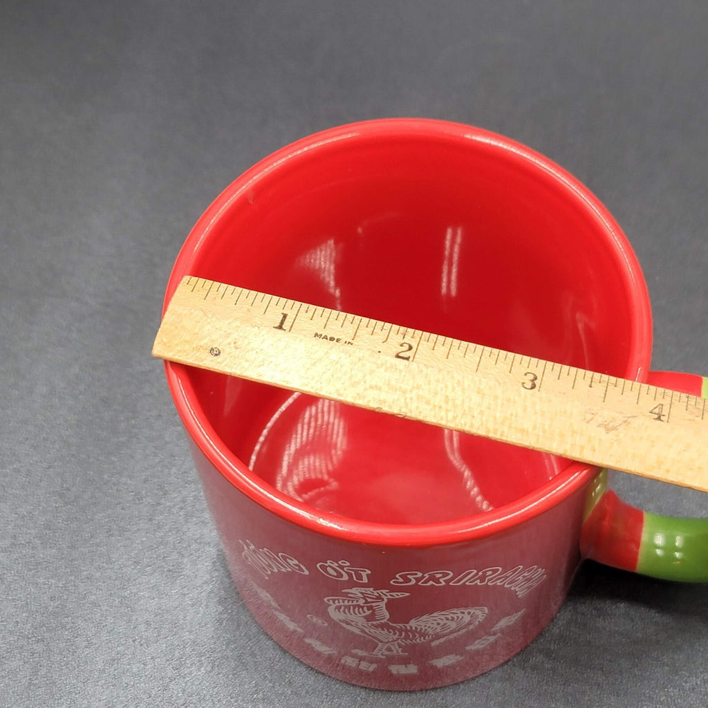 Large Coffee Mug Tea Cup Red Green Rooster "I Put Sriracha on my Sriracha" 20 oz