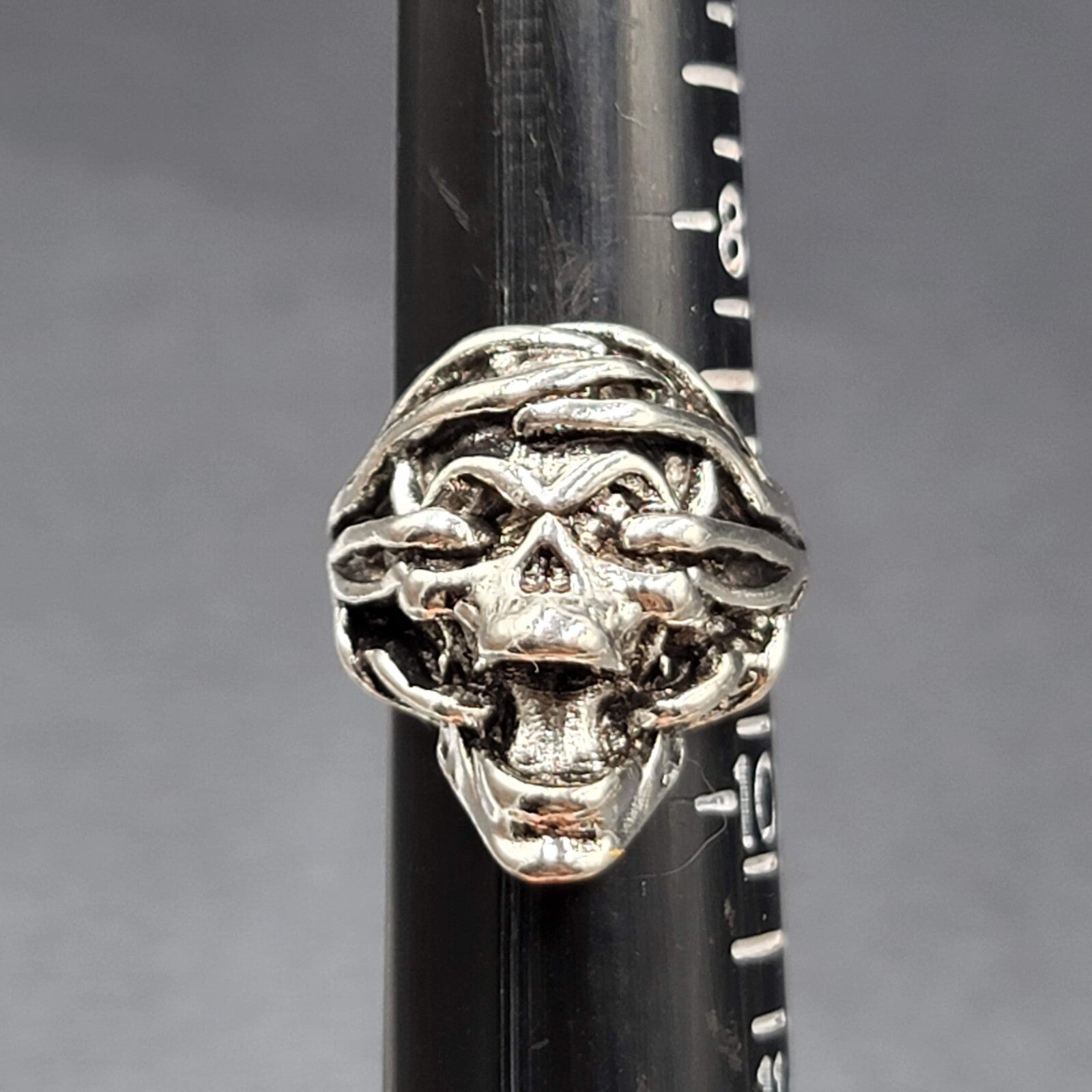 Gothic Biker Screaming Skull Ring Stainless Steel Skeleton Punk Rock sz 9 FS