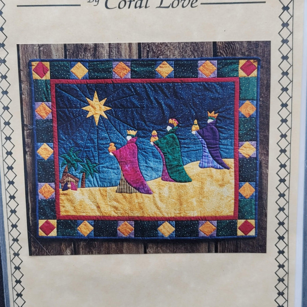 We Three Kings Christmas Wall Quilt Pattern Sagebud Designs Coral Love 31"x38"