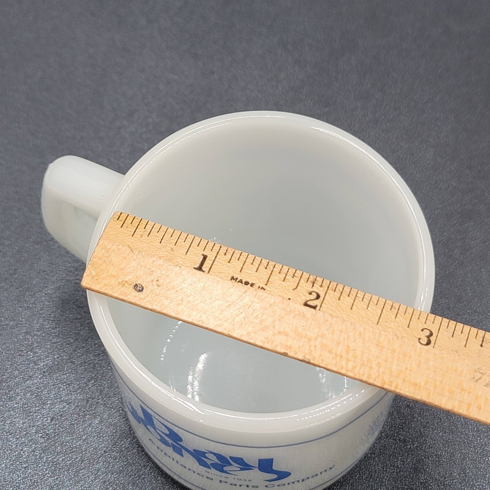Vintage Galaxy Milk Glass advertising Coffee Mug Ray Jones Appliance Parts Colo