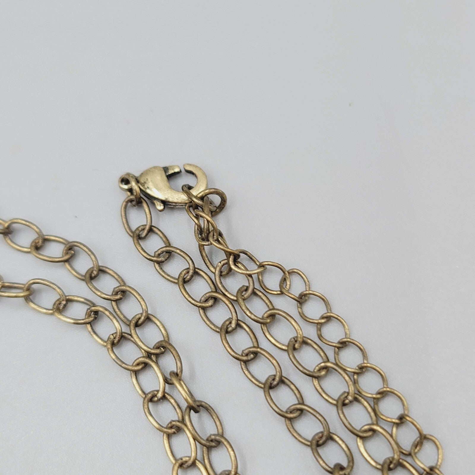 Charm Pendant Necklace Bronze tone Long Chain 28"