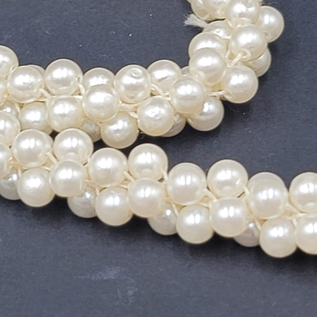 Vintage Large White Bead Lariat Necklace 70" STATEMENT!