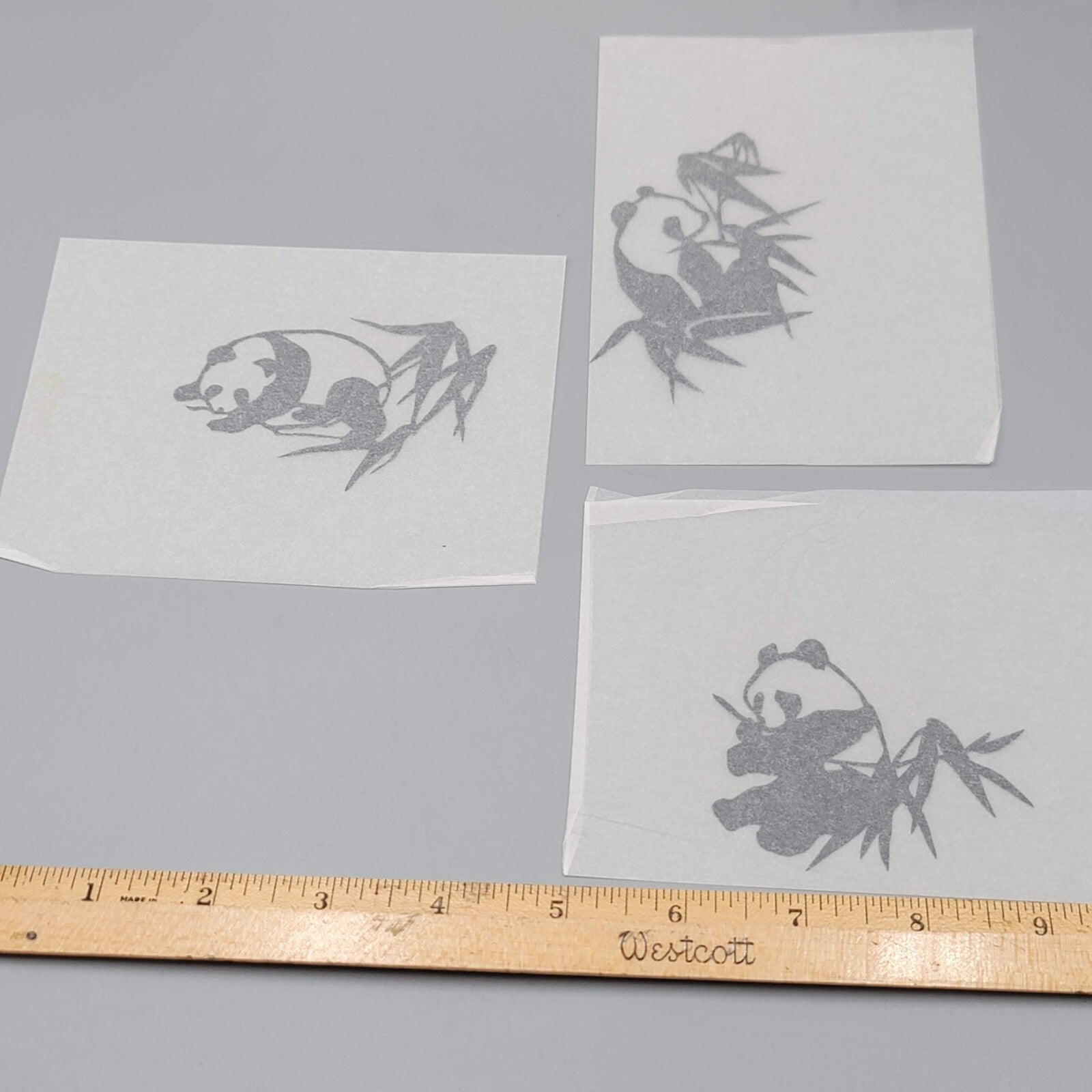 Vintage Chinese Paper Cuts Pandas Set of 3 Varieties Excellent Condition.