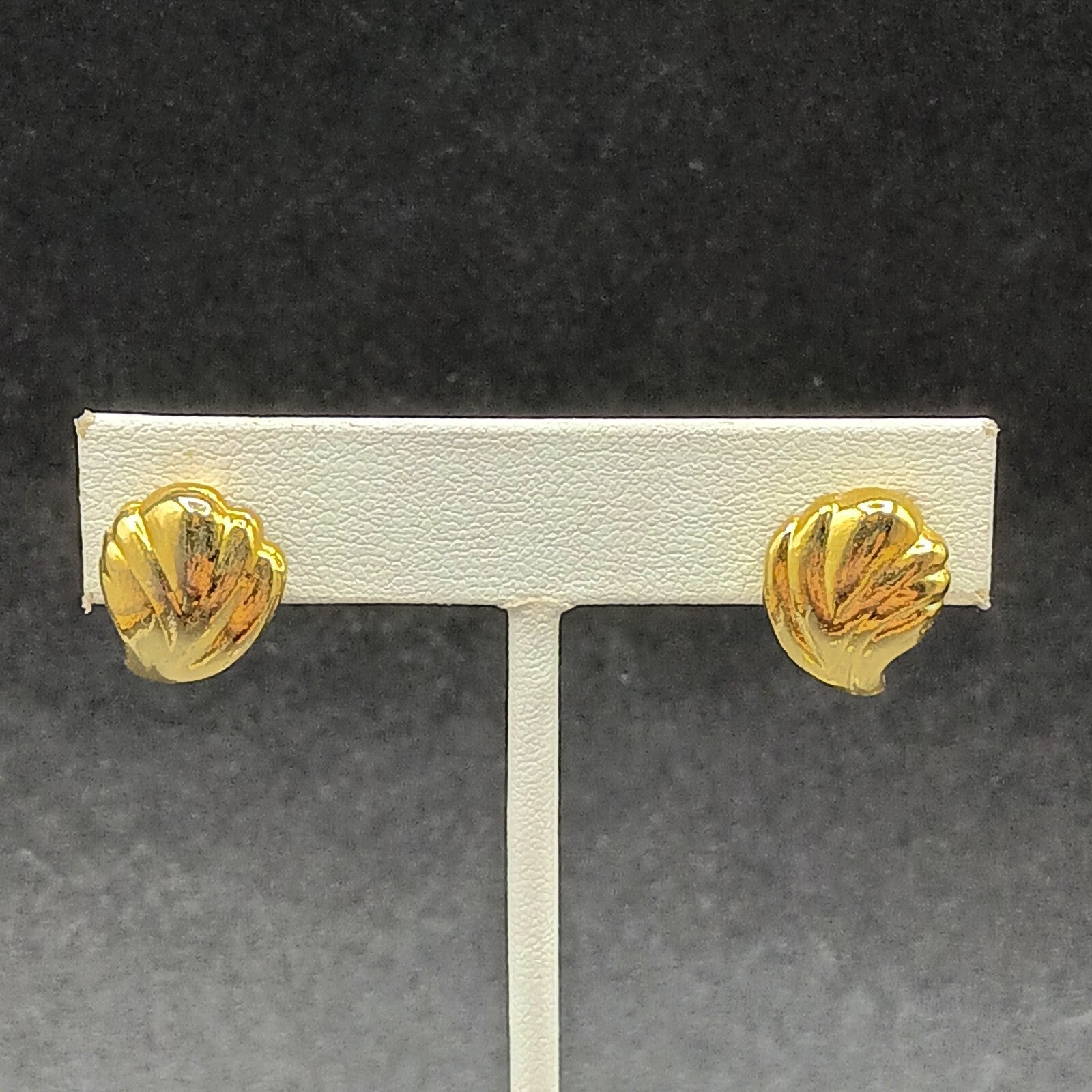 Vintage Clip on Earrings Gold tone Sell Studs 5/8"