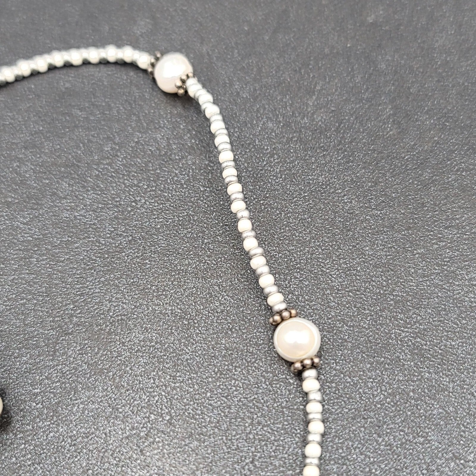 Natural Cultured Freshwater Pearl and Seed Bead Necklace 18"