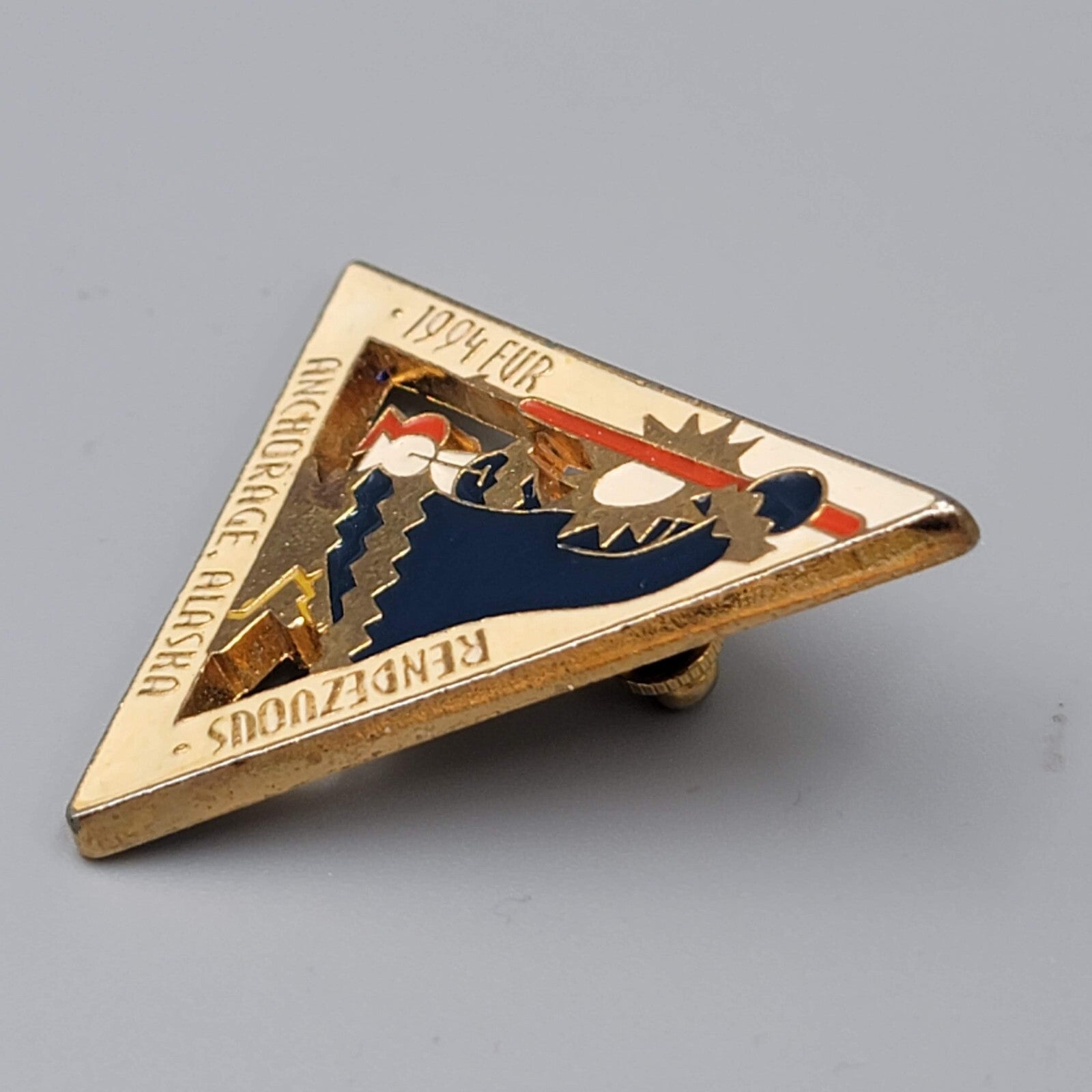 Fur Rendezvous 1994 Enamel Lapel Pin Anchorage Alaska 1.75"