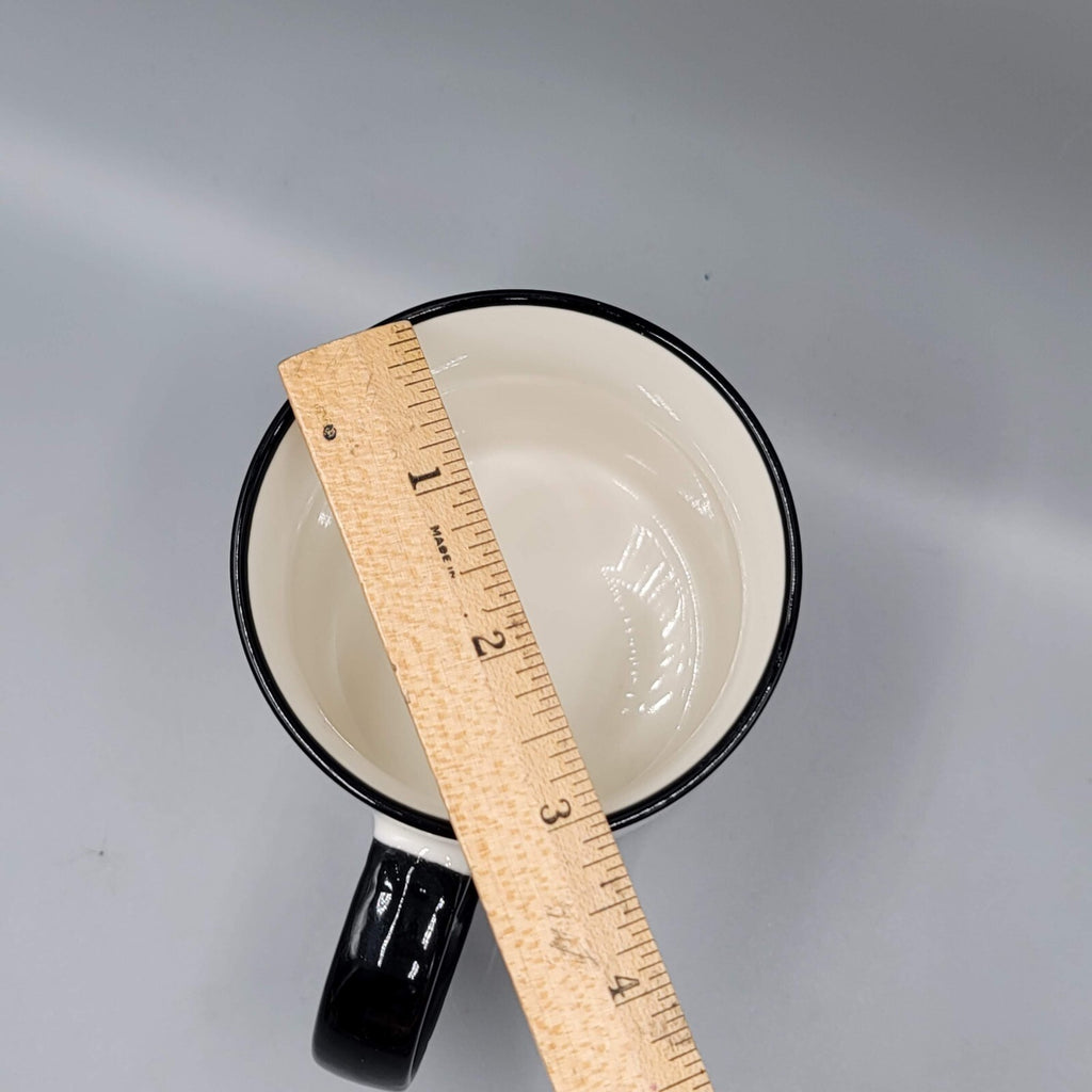 Mecal Funny Work Coffee Mug Black White Crazy Ceramic
