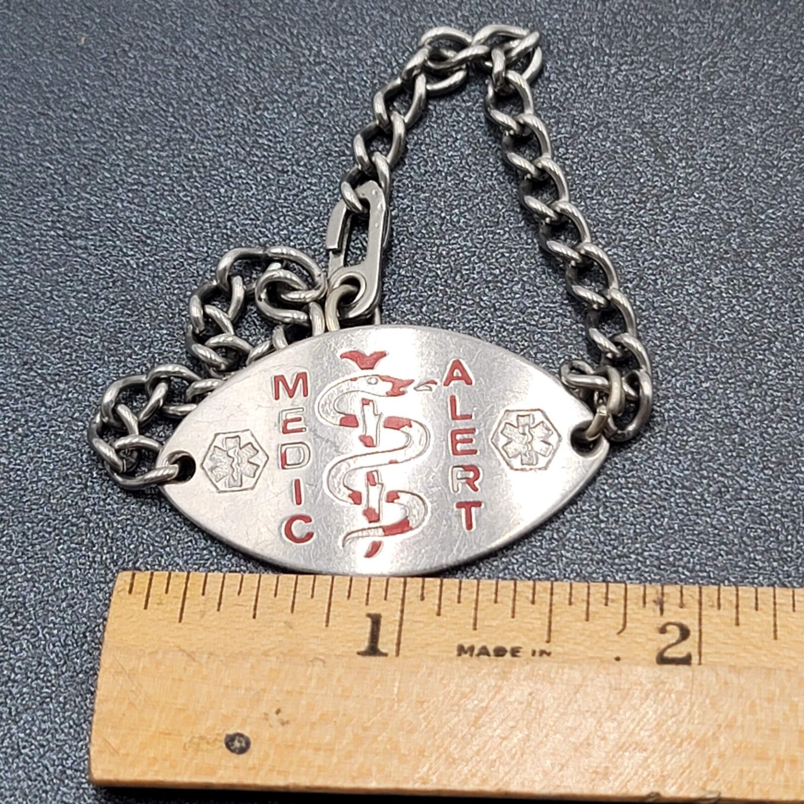 Medical Alert Bracelet Allergy to Tetanus Toxoid Stainless Steel 8.5" Adj