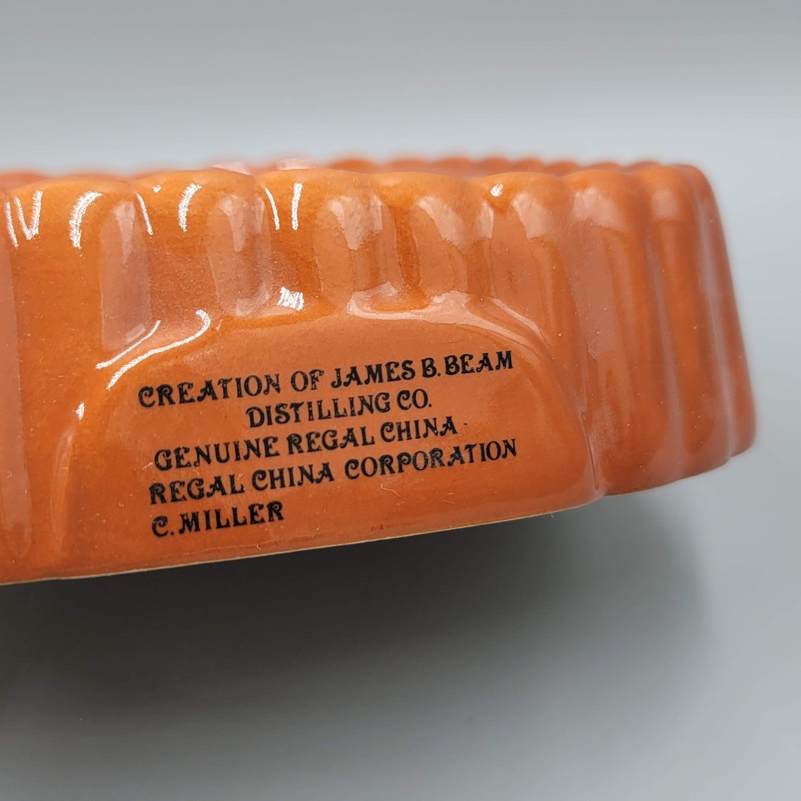 Vintage Don Giovanni Ceramic Bottle Stand James B Beam Barware Orange