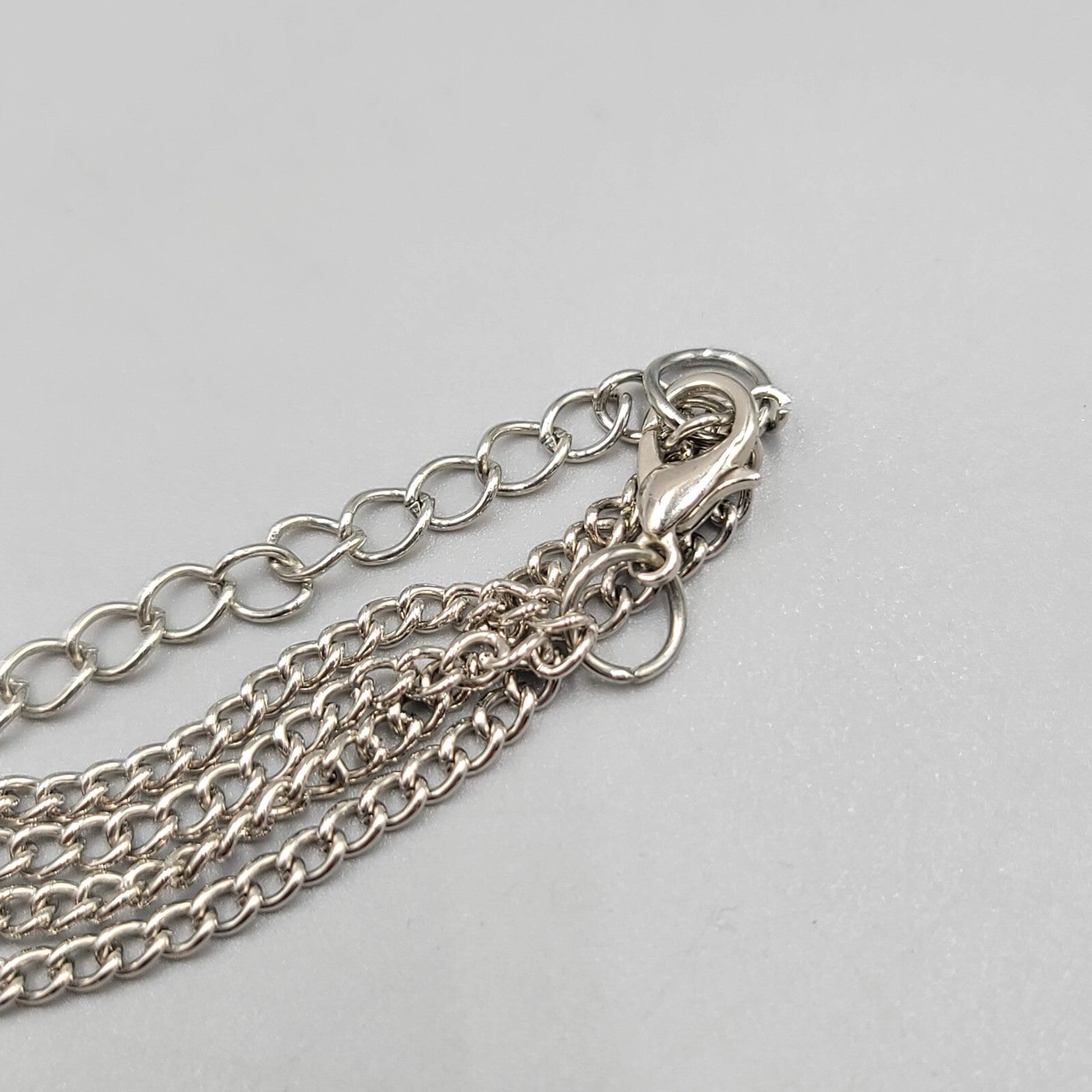 Long Double Chain Necklace Purple Black Bead Long 36" & 42"