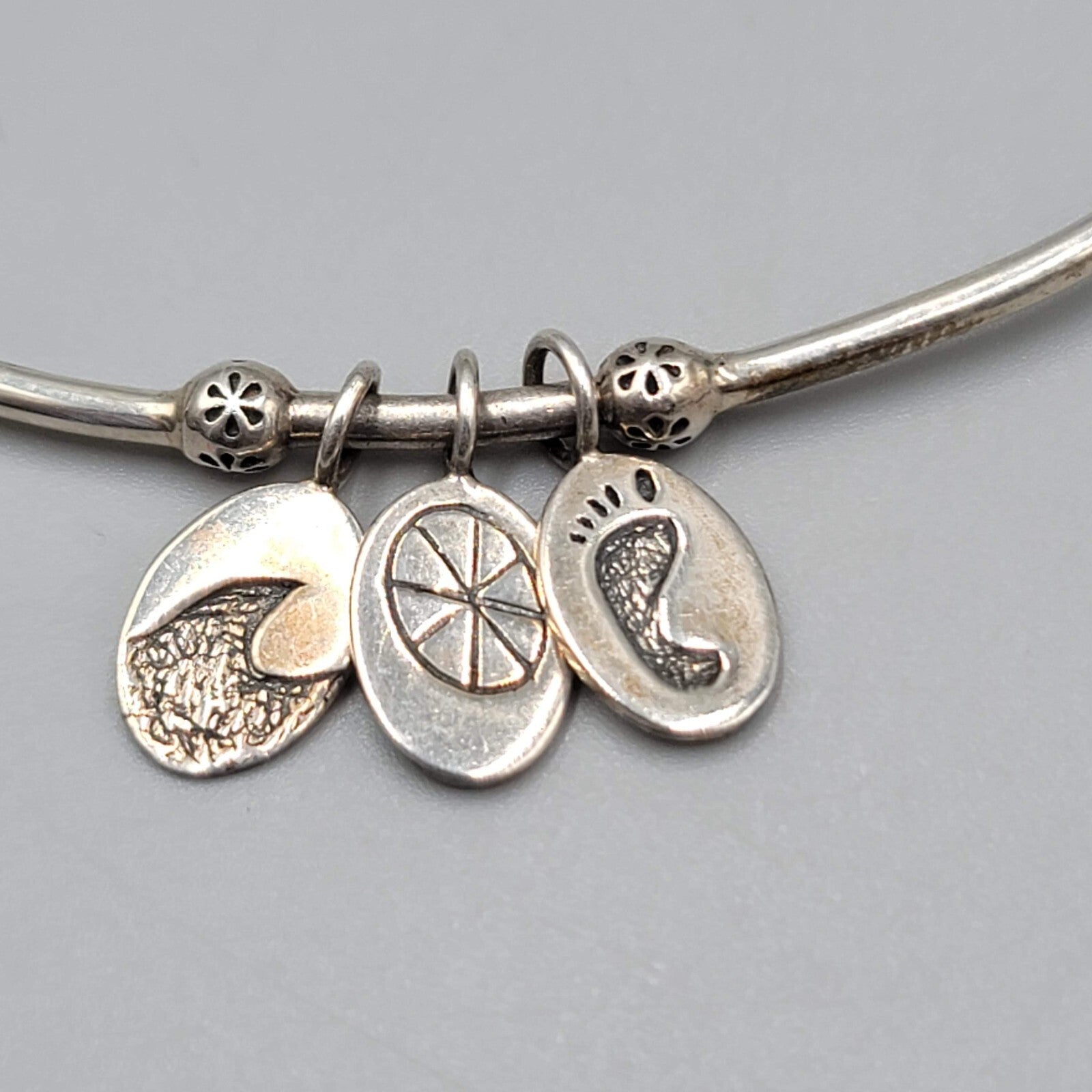 Triathlon Bracelet Silver toen Cuff Charms