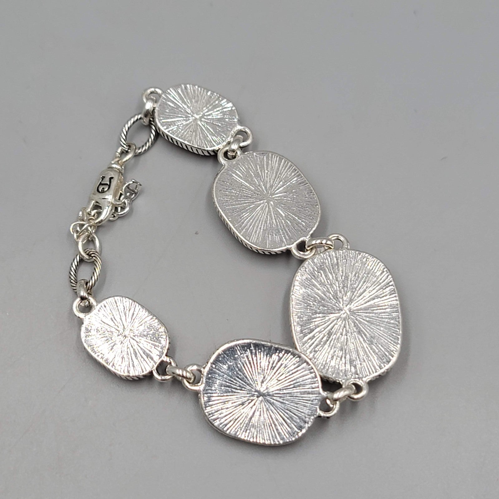 Etienne Aigner Bracelet Red Howlite Silver tone Adj 7.5"