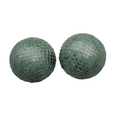 Vintage Green Faux Snake Skin Pierced Earrings Large Dome Statement 1.25 in