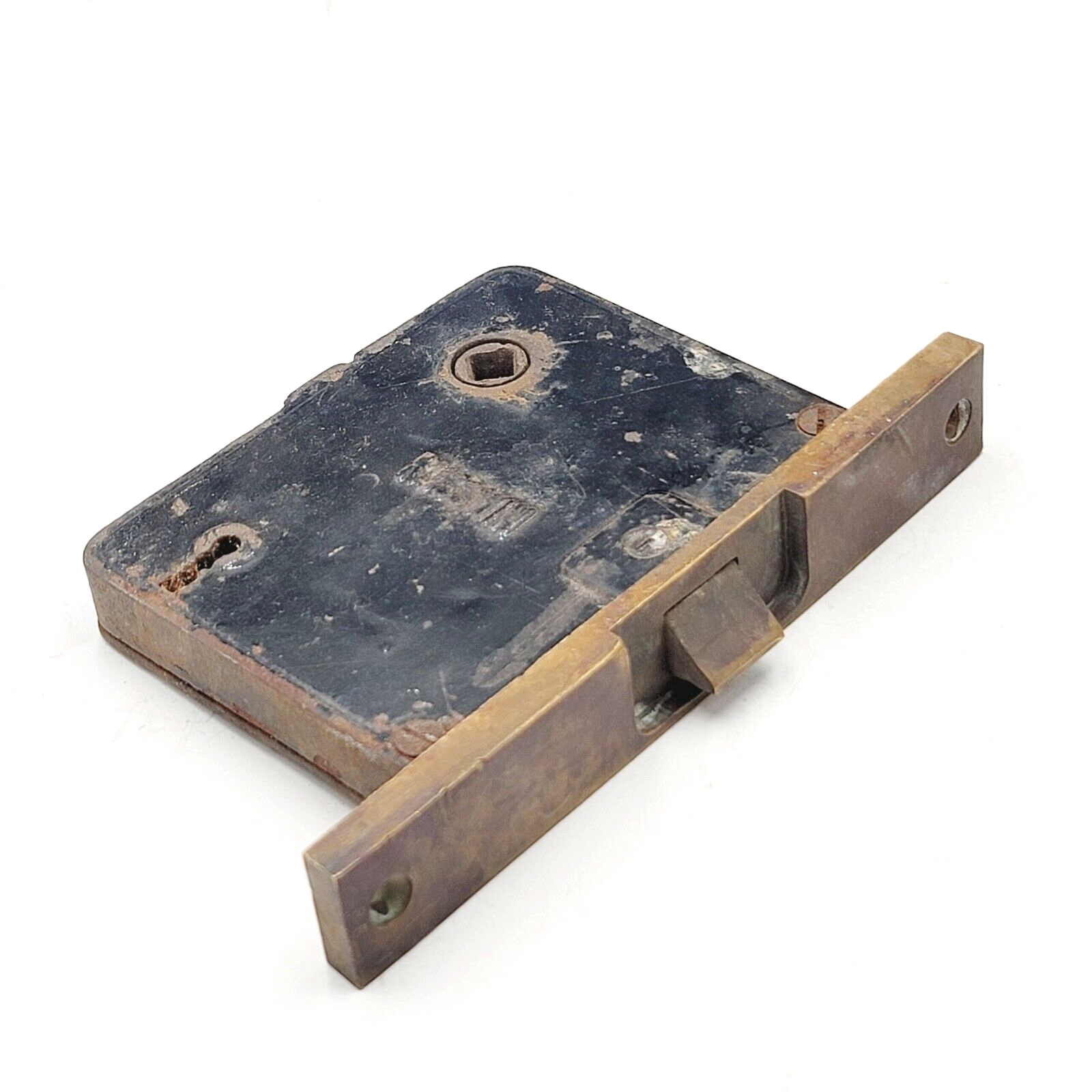 Vintage Mortise Lock Door Hardware Salvage Skeleton Keyhole NO Key Inset Latch
