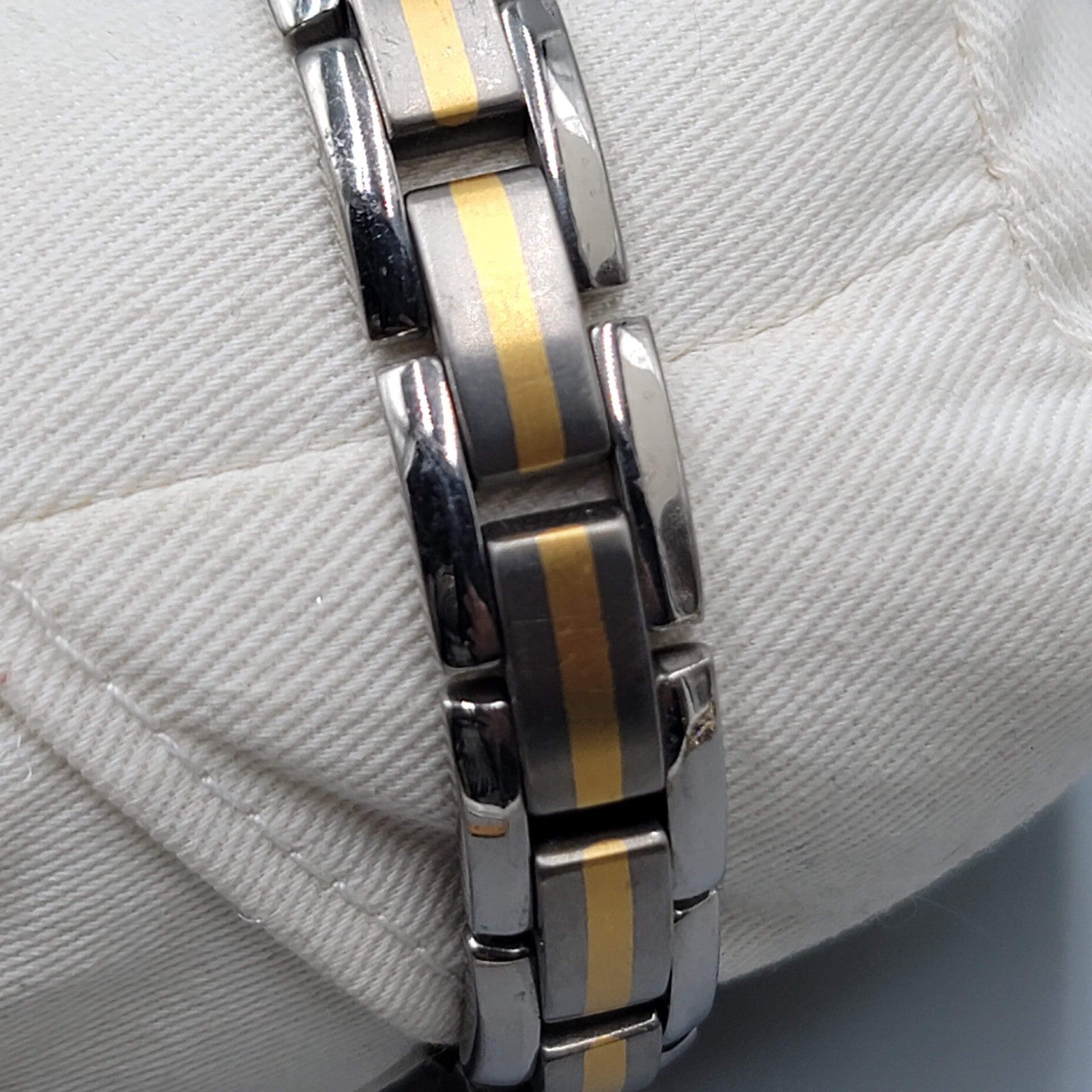 Mens Titanium Link Bracelet Two Toned Size 8.5