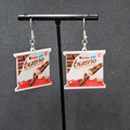 Pierced Earrings Kinder Bueno Fun Snack Dangle 1.25"
