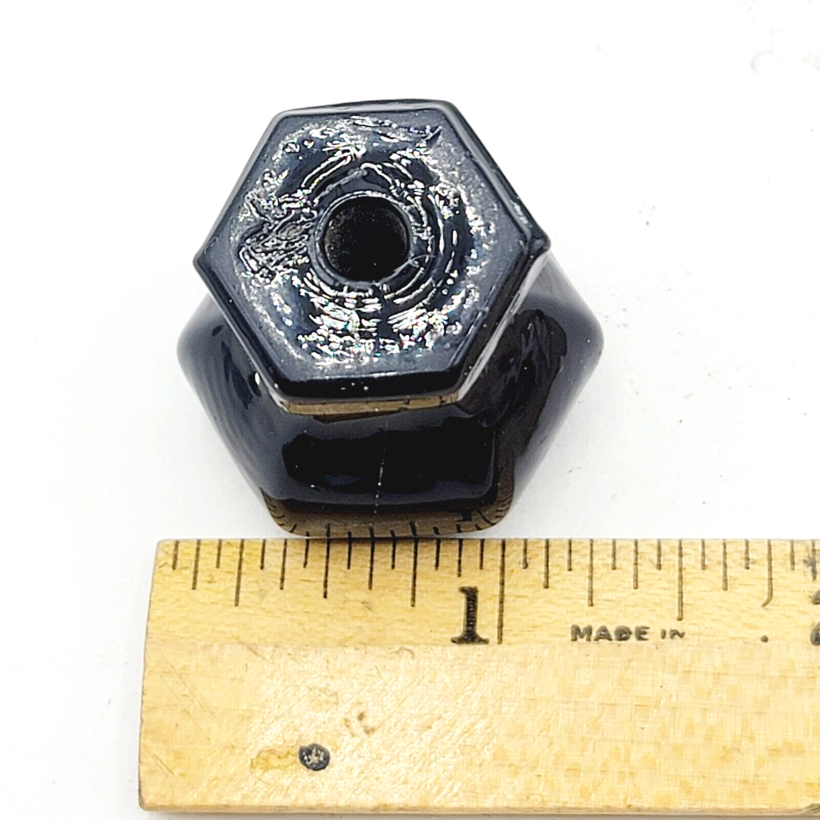Vintage Black Glass Drawer Pulls SINGLE Reclaimed Salvaged Hardware
