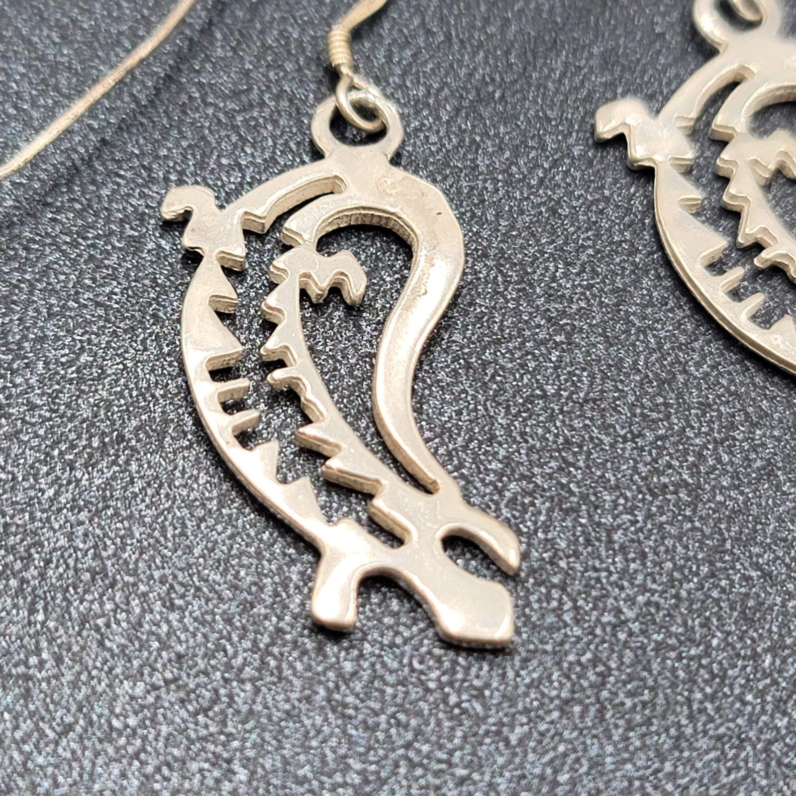 Lizard Sterling Silver Pierced Earrings 925 Southwest Style 1 1/8" 