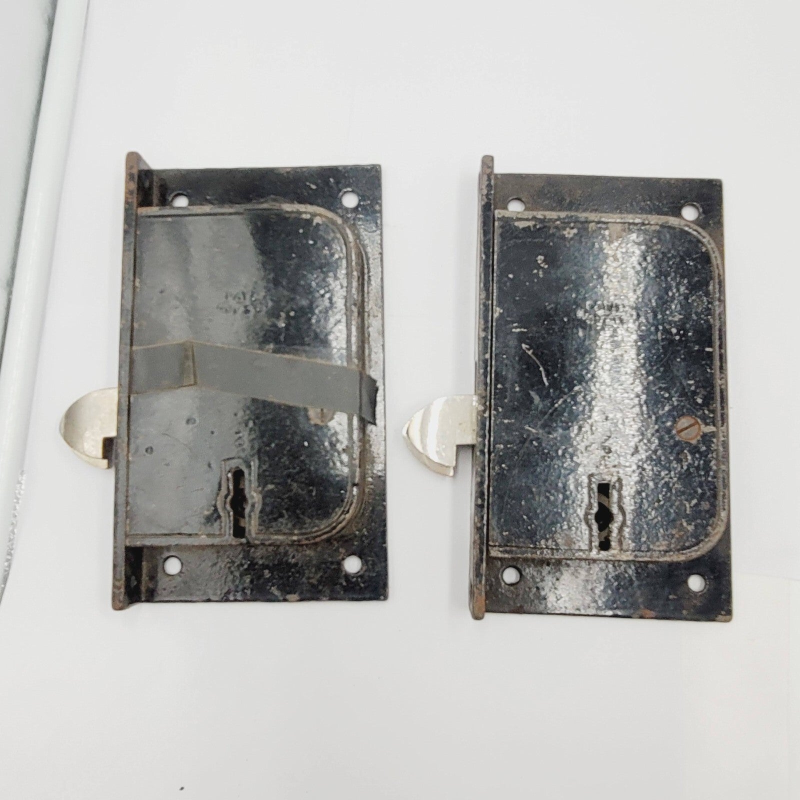 Vintage FC Stearns Mortise Lock Lot of 2 Door Hardware Salvage Unusual Rare