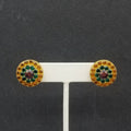 Pierced Earrings Multicolor Crystal Button Style Drop Stud 3/4"