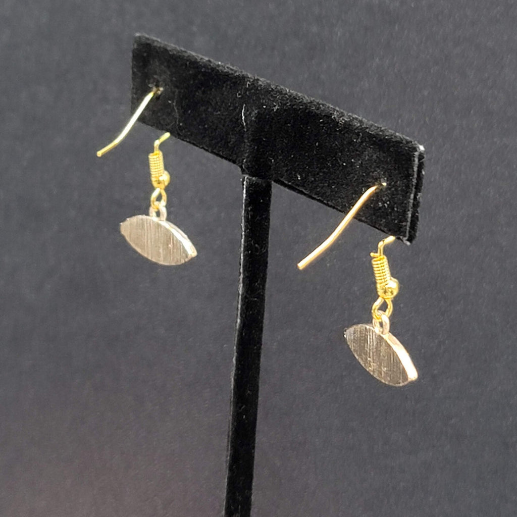 Pierced Earrings Gold tone Enamel Evil Eye Dangle 1/2"