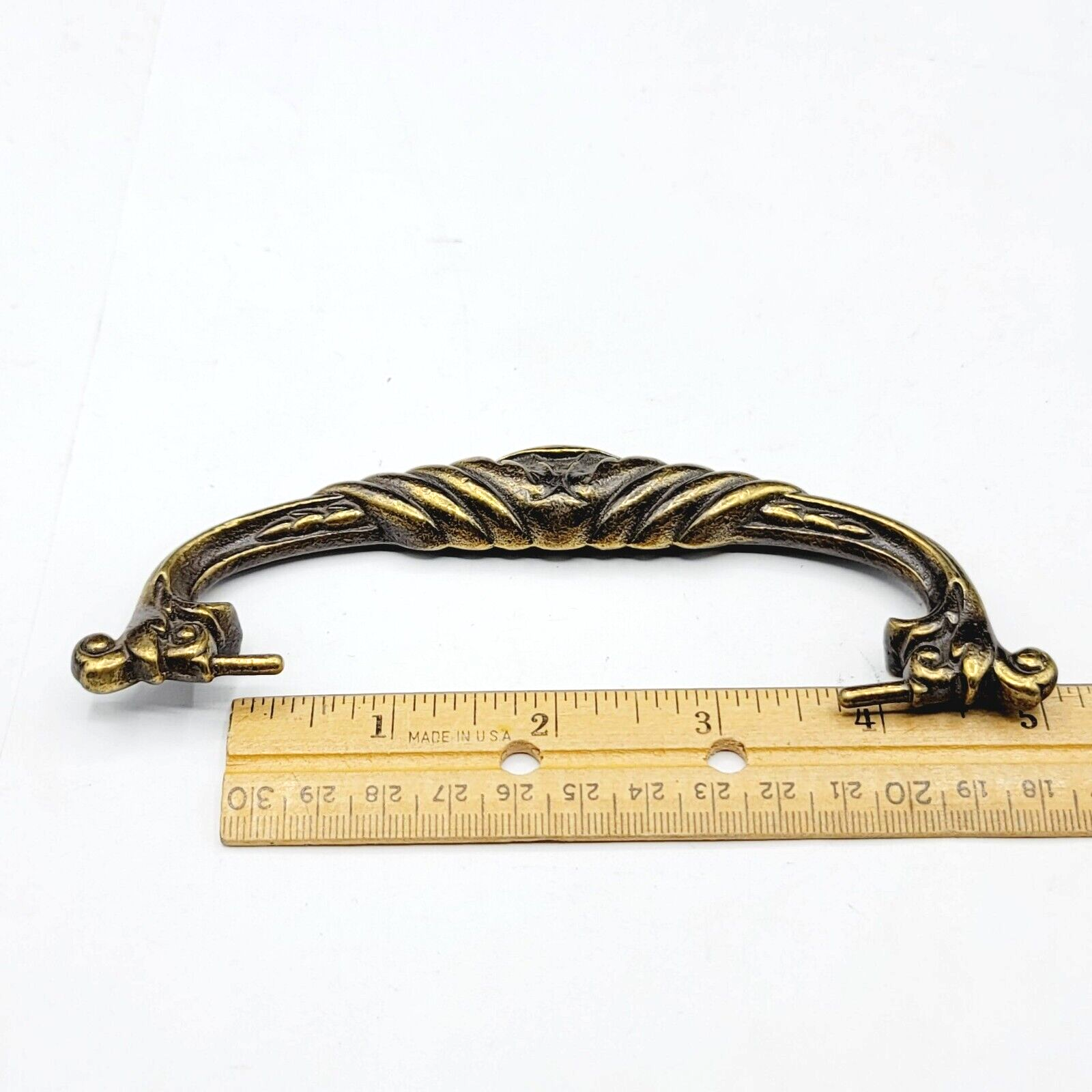Vintage Brass Bail Pull for 4 in Pull Handle Replacement