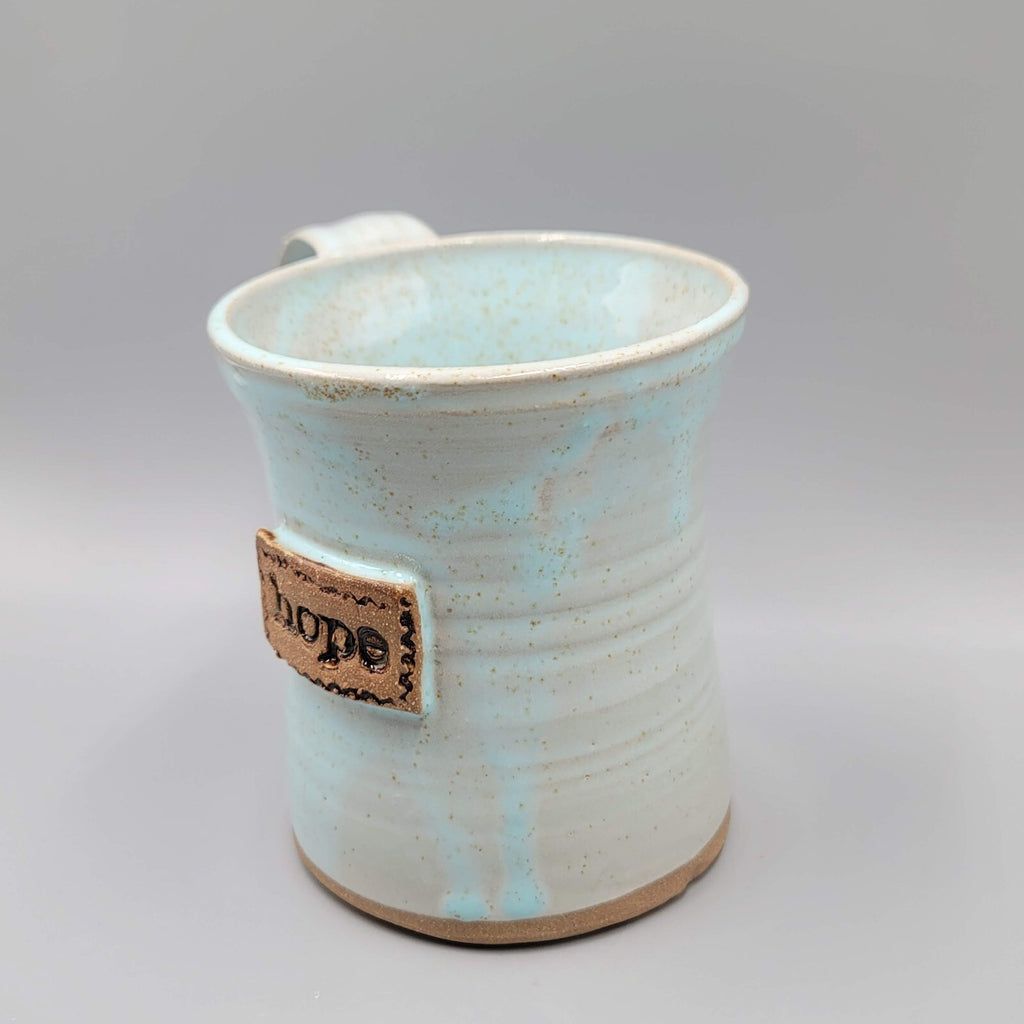 Hope Coffee Mug Blue Pottery Vessels of Hope House for Women Christy Chapman