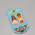 Vtg Native American Seed Bead Sunglass Eye Glass Case Holder Leather