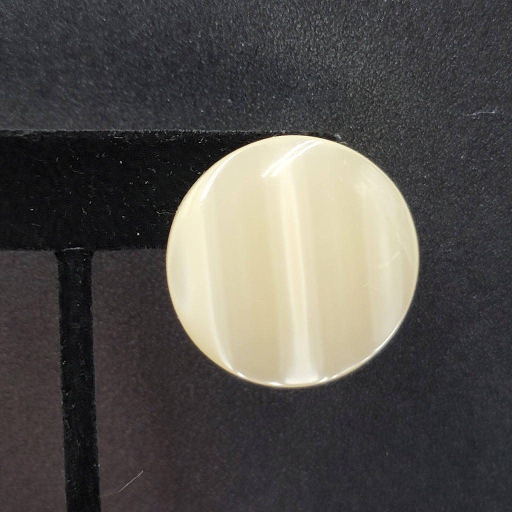Vintage Pierced Earrings Pearloid Round Discs  1 1/8"