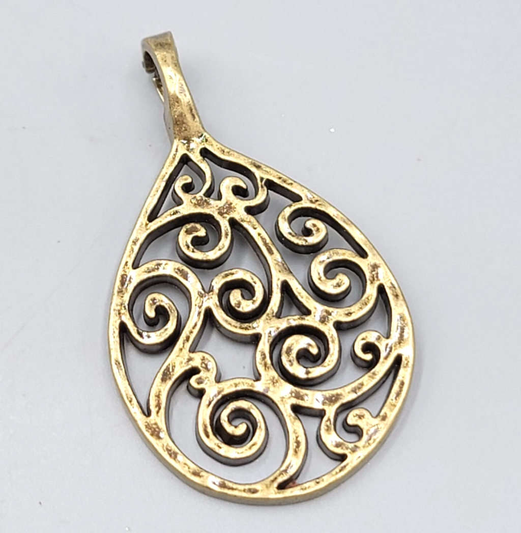 Premier Designs Bronze tone Teardrop Pendant Magnetic 3 in