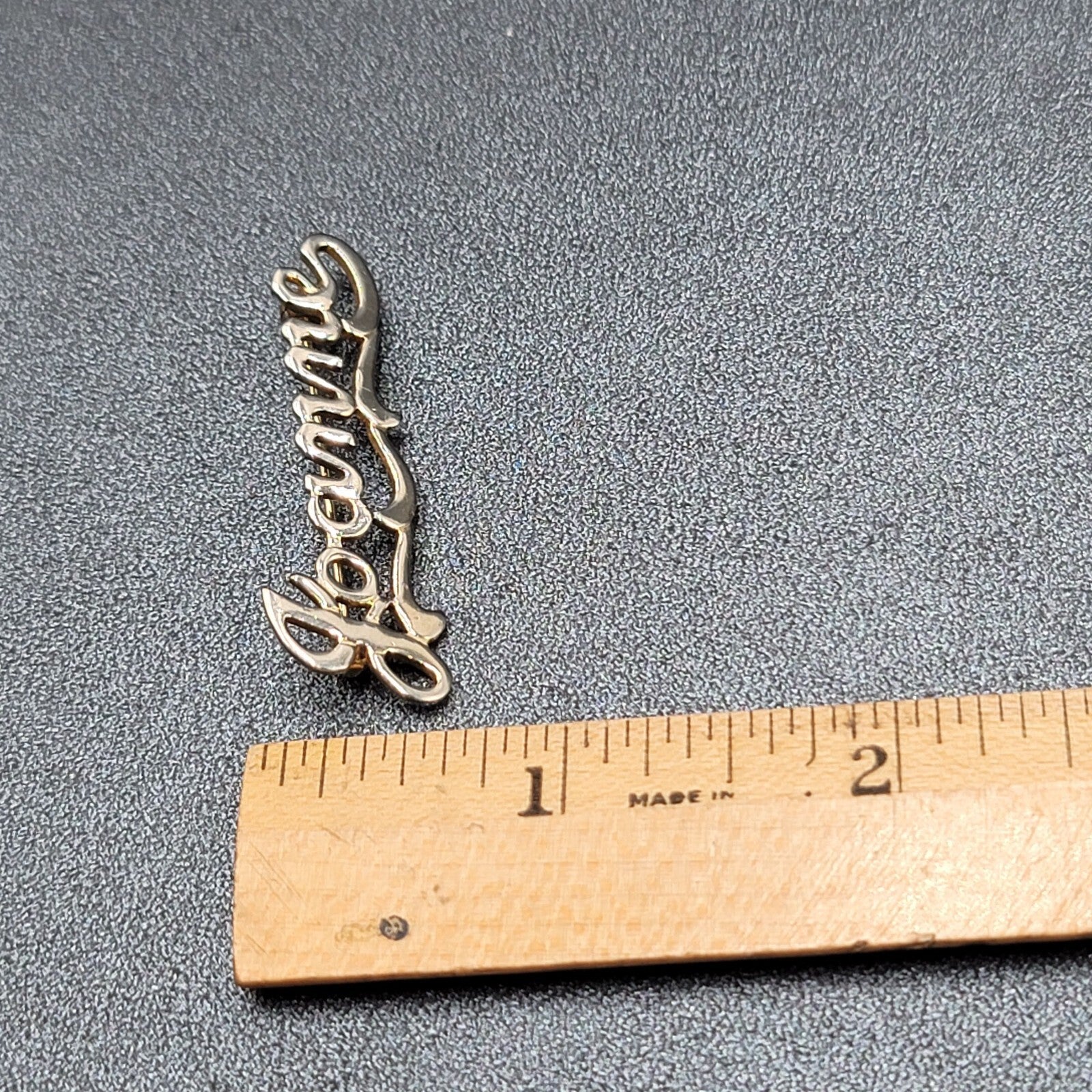 Vintage JOANNE Brooch Pin Name Estate Costume Jewelry 1.75"