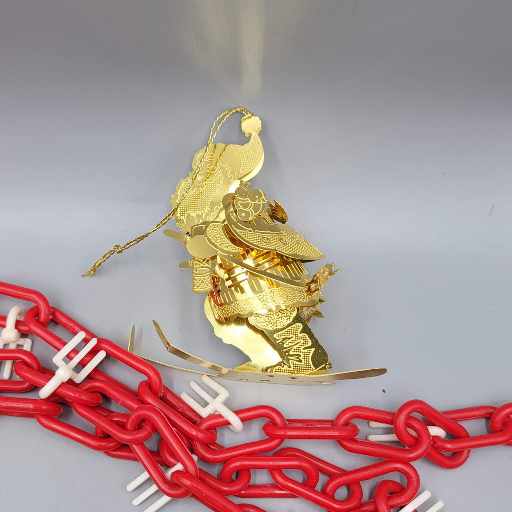 Vintage Christmas Ornaments Lot Red Plastic Chain Snowman Shell Angel