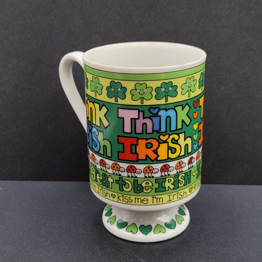 Vintage Courtney Davis Novelty Coffee Mug THINK IRISH Love N Stuff 1984 Enesco