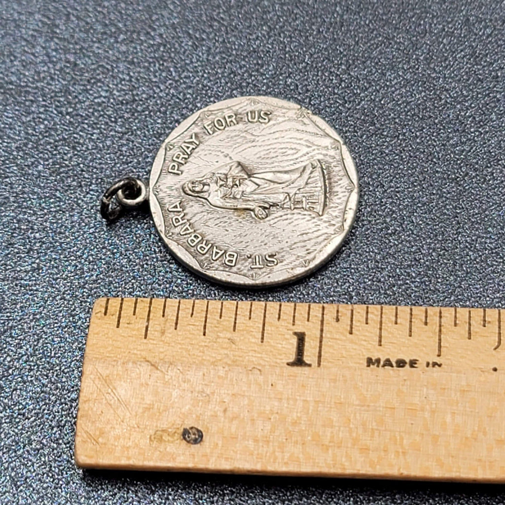 Vintage Catholic Creed St Barbara Medal Mission Santa Barbara