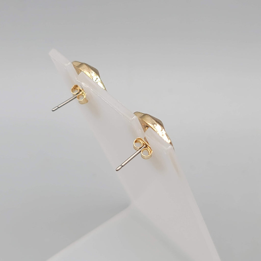 Rhinestone Statement Pierced Earrings Gold tone Drop 3/4 in